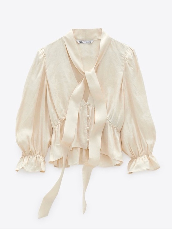 Zara Tops - NWT Zara Satin Jacquard Blouse